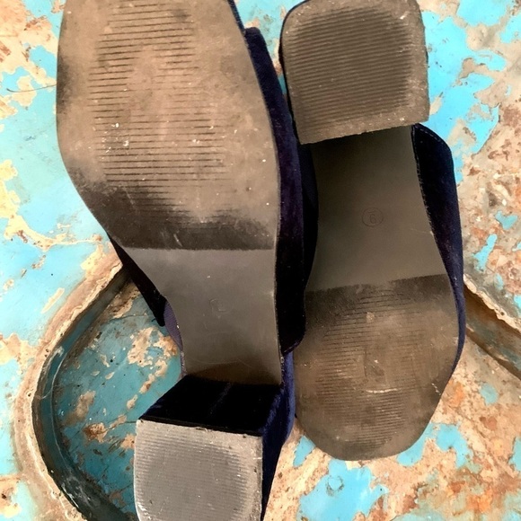 VTG Catherine MaLandrino Velvet Open Toe Block Heel Mules by Vasconey,EUC Size 9 - Picture 6 of 8